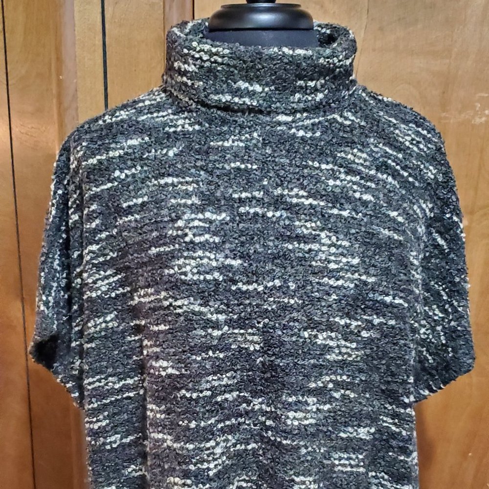 Women's Short Sleeve Slouchy Funnel Neck Sweater